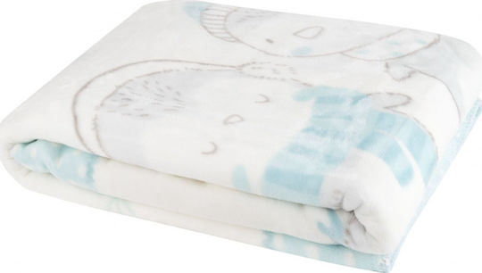Kikka Boo Decke Wickeltücher für Kinderzimmer Love Pingus Samt Blau 80x110cm