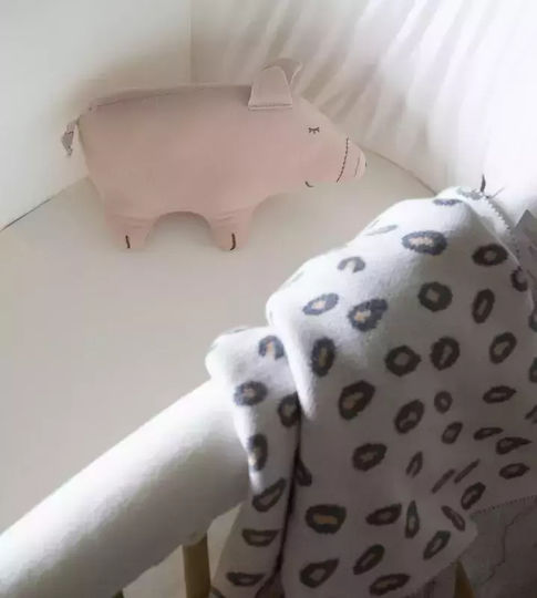 Childhome Одеяло Детски пелени за пелени Leopard Плетено Бежов 70x85см.