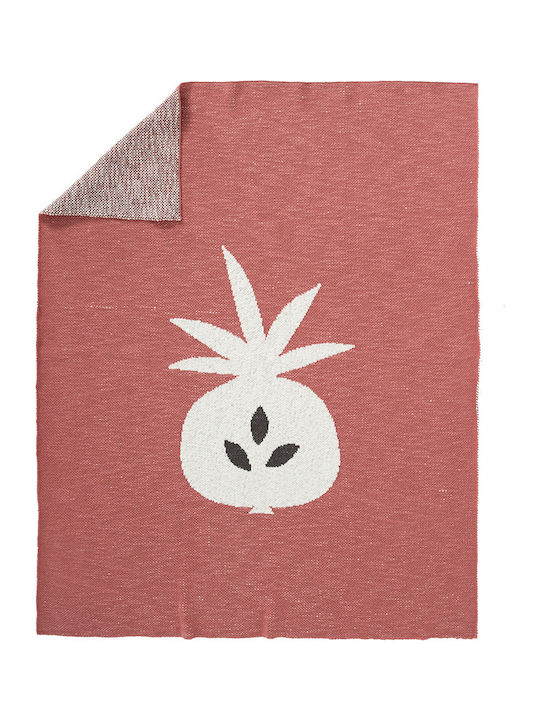 Fresk Blanket Nursery Swaddling Blankets Pineapple Knitted Pink 80x100cm