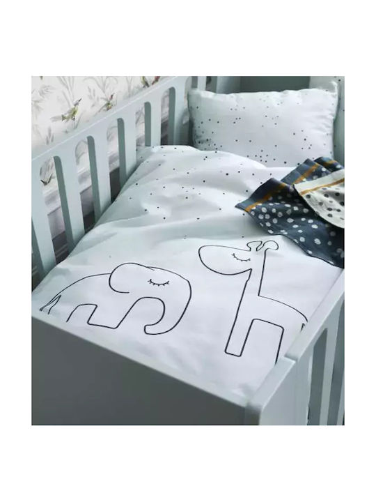 Done by Deer Baby Bettbezug Set mit Kissenbezug Dreamy Dots Hellblau 100x145cm.