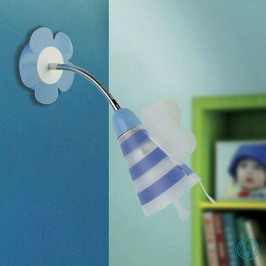 Fan Europe Spot Metallic Kids Wall Light Butterfly Blue