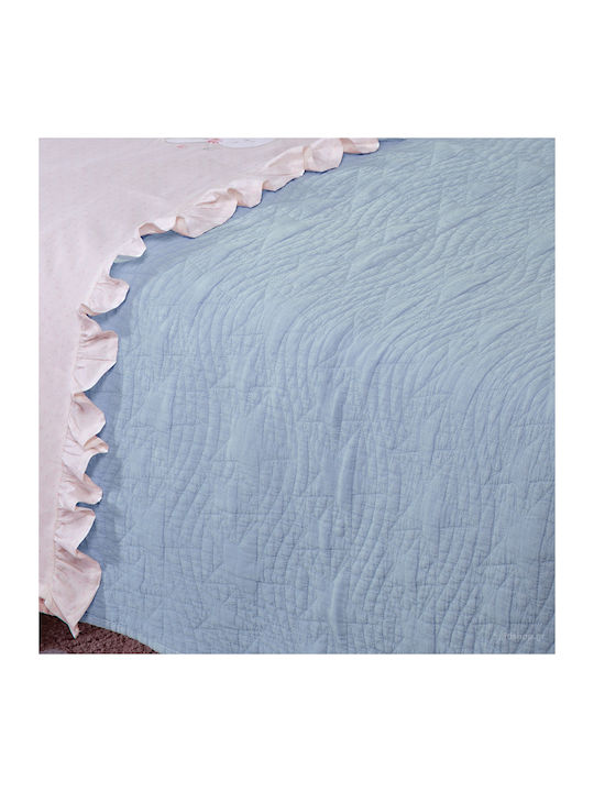 Nef-Nef Homeware Baby Stars Бебешка кувертюра от полиестер Син 110x150см