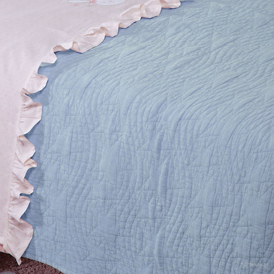 Nef-Nef Homeware Baby Stars Бебешка кувертюра Памук Син 110x150см