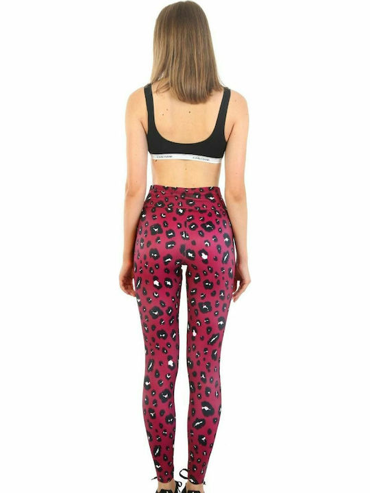 WJFLEG03 Women's Long Training Legging High Waisted Leo Dark Purple