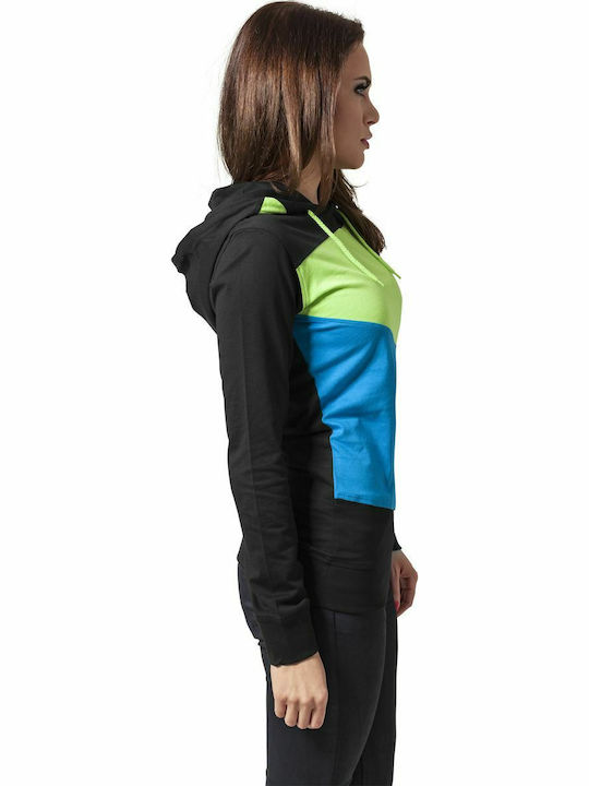 Zig Zag Women's Sweatshirt Hooded Black