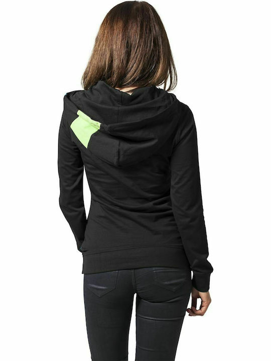 Urban Classics TB386 Women's Hooded Sweatshirt Black