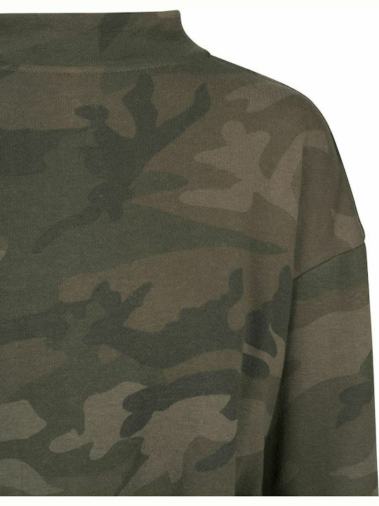 Cropped Hanorac pentru femei Olive Camo