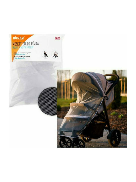 Akuku Mosquito Net for Stroller Tulle A0445 with Elastic White 95x60cm