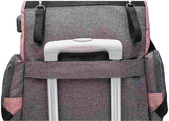 Lequeen Diaper Bag Pink - Grey 35x25x39cm.