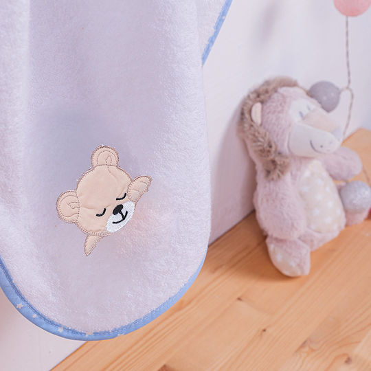 Dimcol Baby-Badetuch mit Kapuze Sleeping Bear Cub 11 Weiß 80x80cm