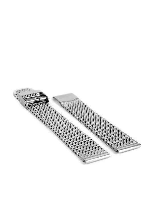 Vitopoulos Mesh Milanese Μεταλλικό Μπρασελέ Ασημί 18mm