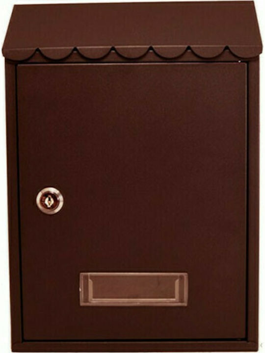 F.F. Group Cutie Poștală pentru Exterior Metalic în Culoarea Maro 30.5x7x21.5cm