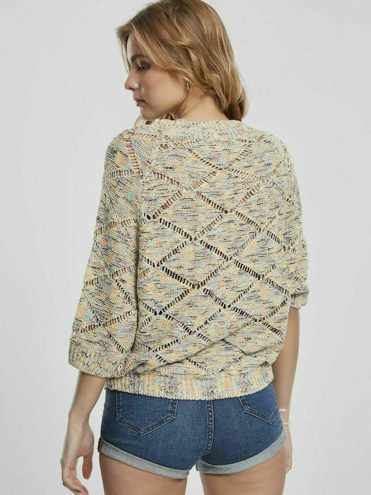 Urban Classics TB3456 Women's Sweater with 3/4 Sleeve Multicolour