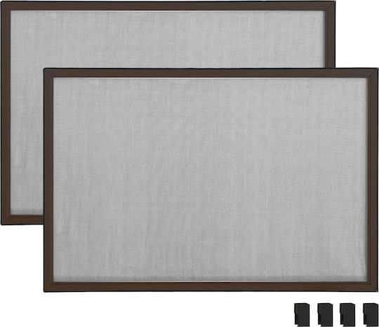 vidaXL Mosquito Net Window Sliding from Fiberglass Brown with Frame 75x193cm