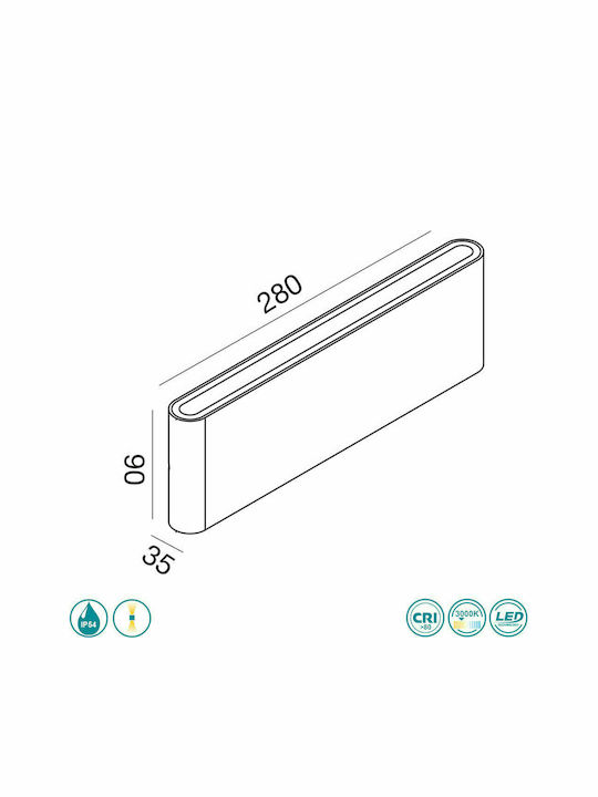 La Mia Luce Taarhi Wall-Mounted Outdoor Ceiling Lamp LED IP54 with Warm White Light
