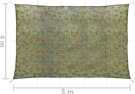 vidaXL Rectangular Camouflage Net Green 4x5m with Storage Bag