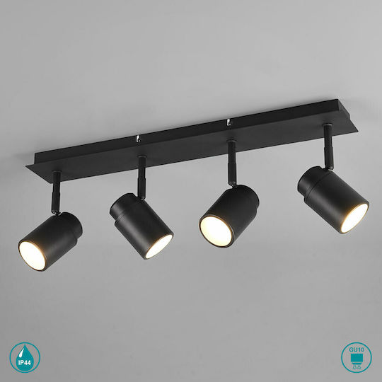 Trio Lighting Angelo Spot mit 4 Lichtern und mit Fassung GU10 in Schwarz Farbe