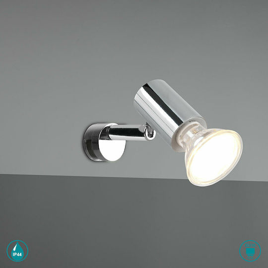 Trio Lighting Lorenzo Μονό Σποτ με Ντουί GU10 σε Ασημί Χρώμα