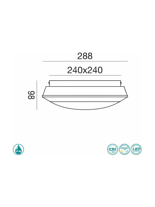 Gea Luce Sidhe Deckenleuchte für den Außenbereich mit integriertem LED in Gray Farbe GES921