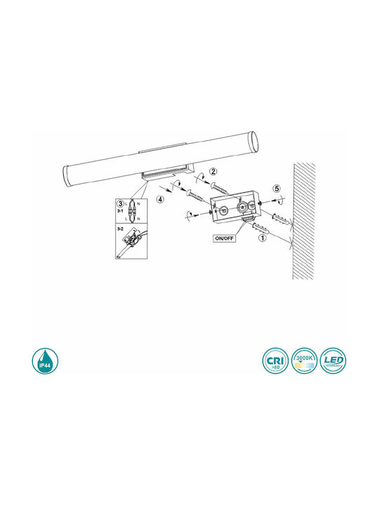 Trio Lighting Mattimo Classic Lamp Bathroom with Integrated LED and Warm White Light Black 40cm