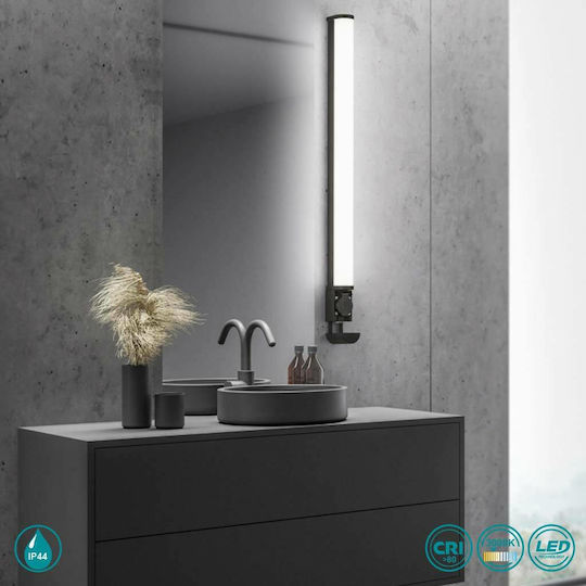 Trio Lighting Piera Класически Осветително тяло За баня с вграден LED Черен 41x5.5см.