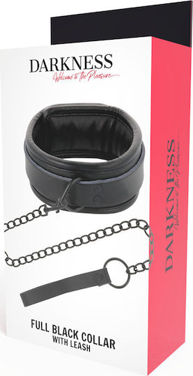 Darkness Full Black Collar with Leash Halsband in Schwarz Farbe