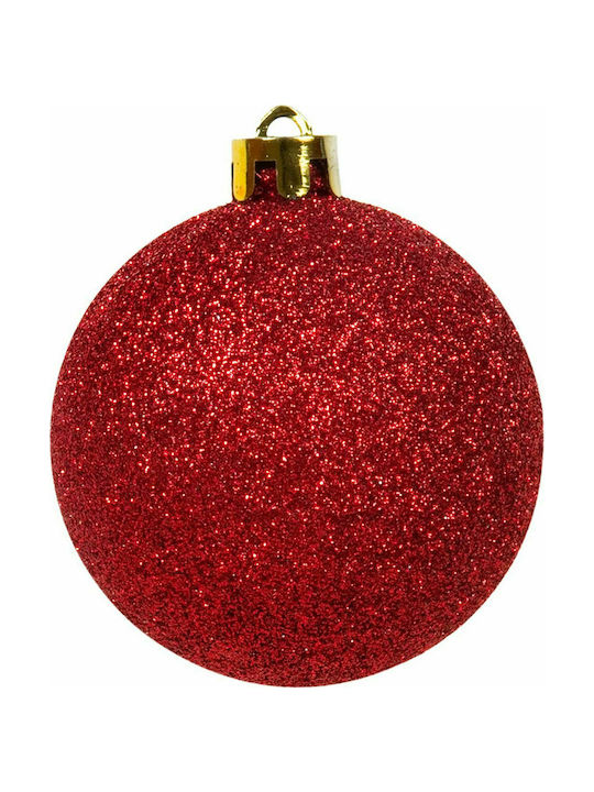 Christmas Plastic Ball Ornament Red 100pcs