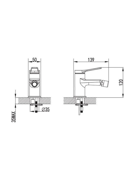 Karag Andare Bidet Faucet White