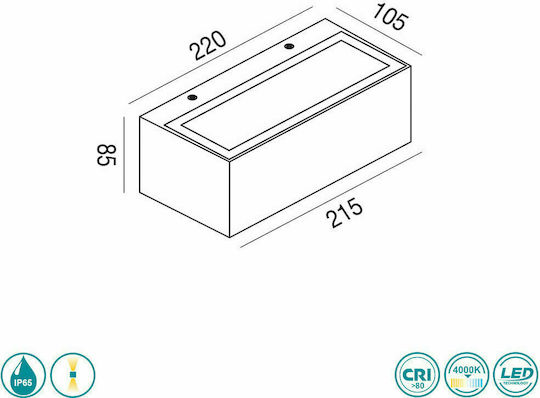 La Mia Luce Wall-Mounted Outdoor Ceiling Light LED IP65 with Natural White Light