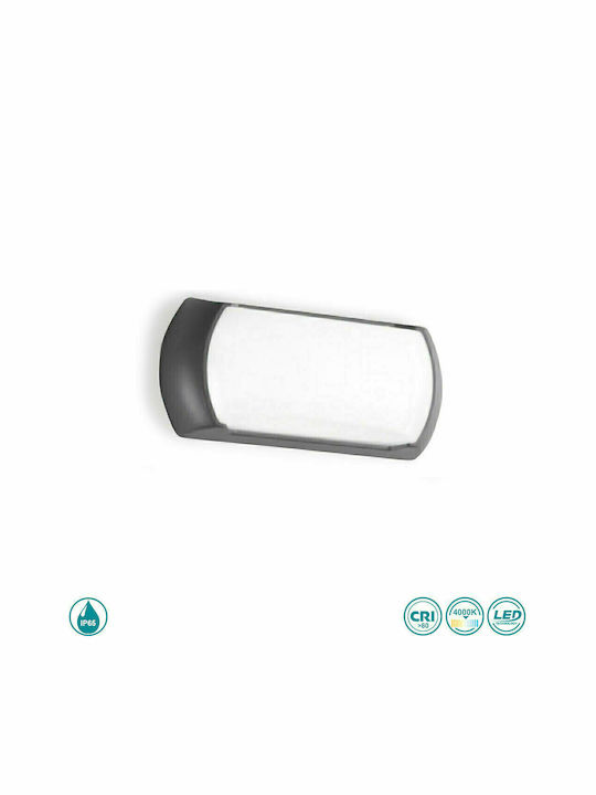 La Mia Luce Nut Επιτοίχια Εξωτερική Πλαφονιέρα LED IP65 με Φυσικό Λευκό Φως