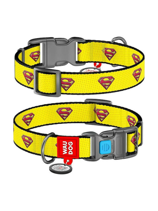 WauDog Superman 2 Ошийник за куче в Жълт цвят Ошийник с интелигентен идентификатор 15мм х 23-35см