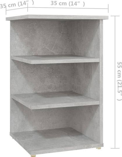 Βιβλιοθήκη Γκρι Σκυροδέματος 35x35x55εκ.