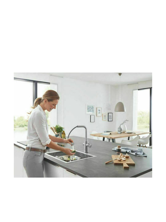Grohe Blue Home L-Spout Kitchen Faucet Counter Silver
