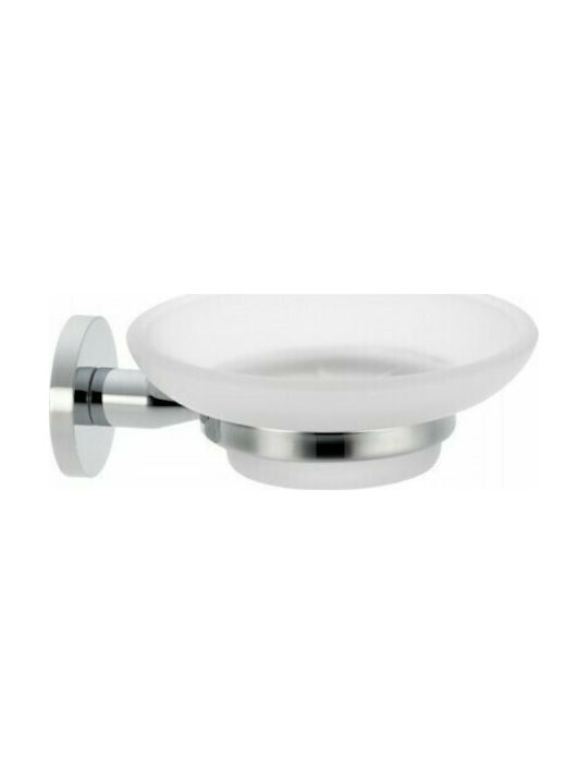 Verdi Omicron Glass Soap Dish Wall Mounted Silver