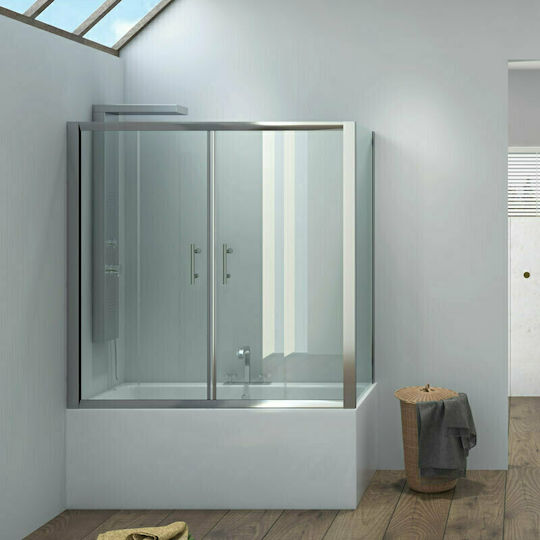 Karag Flora 300 SN-10 Kabine Badewanne mit Schieben Tür 170x70x148cm Klarglas