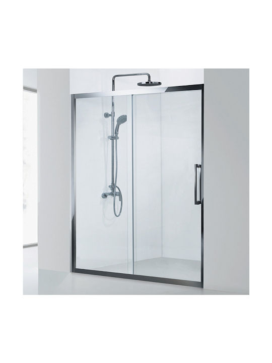 Karag Inox 400 Διαχωριστικό Ντουζιέρας με Συρόμενη Πόρτα 160x190cm Clear Glass