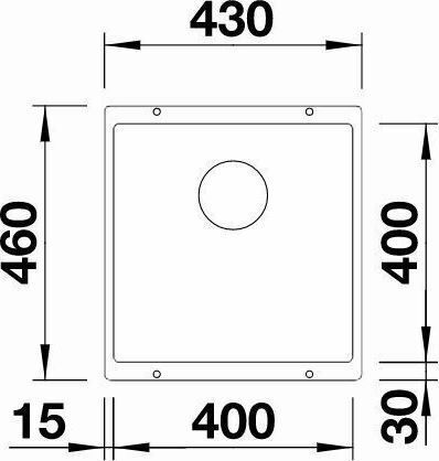 Blanco Subline 400-U Поддръжка Течен Гранит 40x40см Бяла Blanco Subline 400-U Поддръжка Течен Гранит 40x40см Бяла