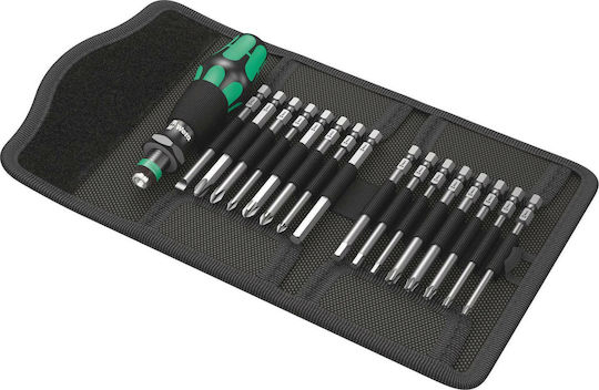 Wera Kraftform Kompakt 60 Screwdriver Ratchet with 17 Magnetic Interchangeable Tips