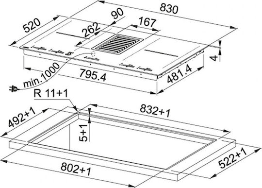 Franke Mythos 2gether FMY 839 HI 2.0 Επαγωγική Εστία Αυτόνομη με Απορροφητήρα & Λειτουργία Κλειδώματος 83x52εκ.