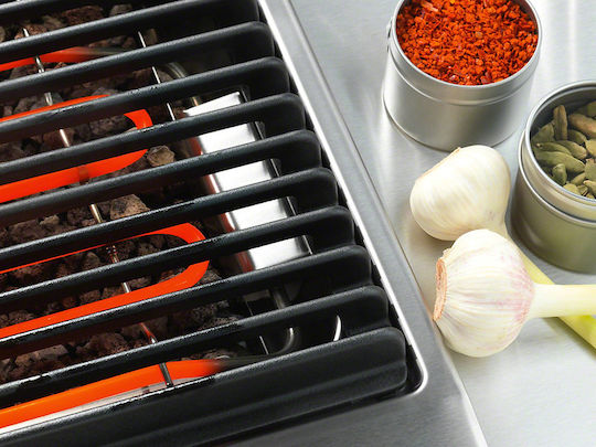 Miele Domino Grill Cooktop With Frame Autonomous Inox with Child Lock Function 28.8x52εκ. Silver