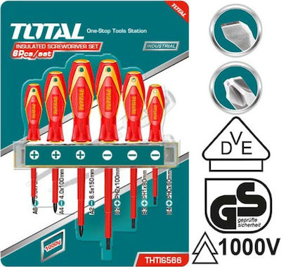 Total Set 6 Electrician VDE 1000V Screwdrivers