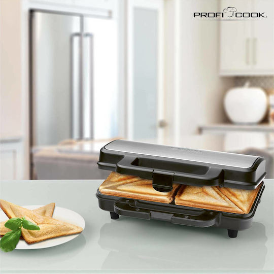Profi Cook PC-ST 1092 Sandwichmaker für for 2 Sandwiches Sandwiches 900W Inox
