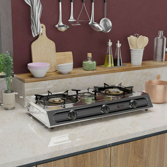 Thermogatz KS-3 Liquid Gas Countertop Triple Burner Inox