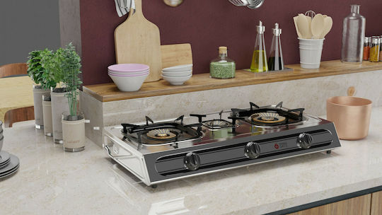 Thermogatz KS-3 Liquid Gas Countertop Triple Burner Inox