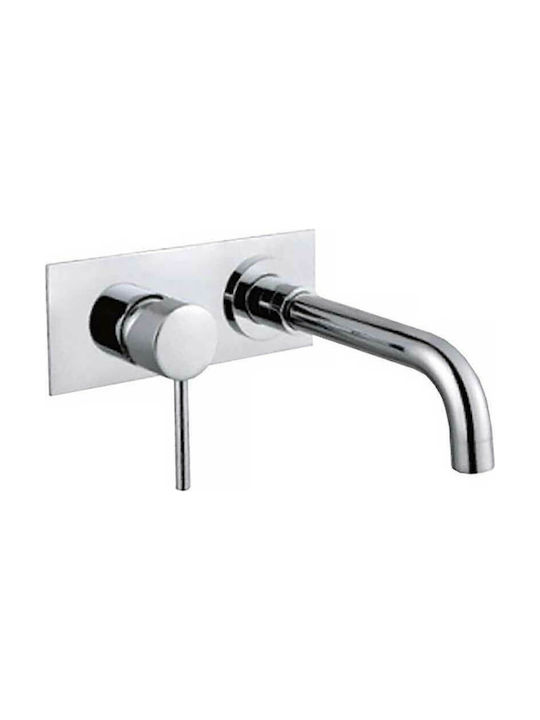 Gloria Plakal-in Built-In Mixer & Spout Set for Bathroom Sink with 1 Exit Chrome