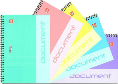 Typotrust Spiral Notebook Ruled A4 90 Sheets 3 Subjects Document Pastel 21x30cm 1pcs (Μiscellaneous colours)