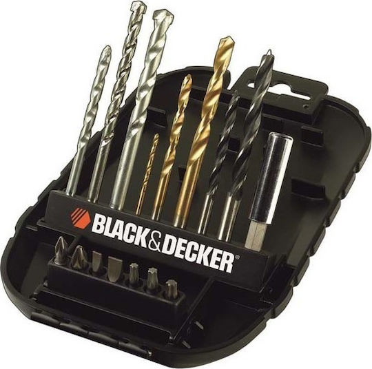 Black & Decker Set 16 Burghie Titan pentru Metal, Lemn și Materiale de construcție