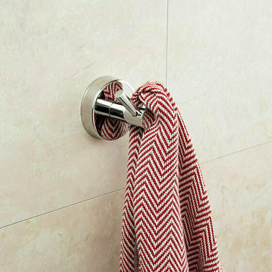 Karag Uno Double Wall-Mounted Bathroom Hook 6x6cm Inox Silver Karag Uno Double Wall-Mounted Bathroom Hook 6x6cm Inox Silver