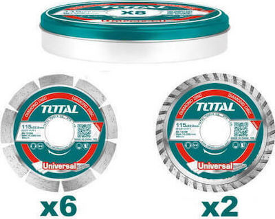 Total TAC2101153 Disc de tăiere Metal 115mm cu 9 dinți 8buc