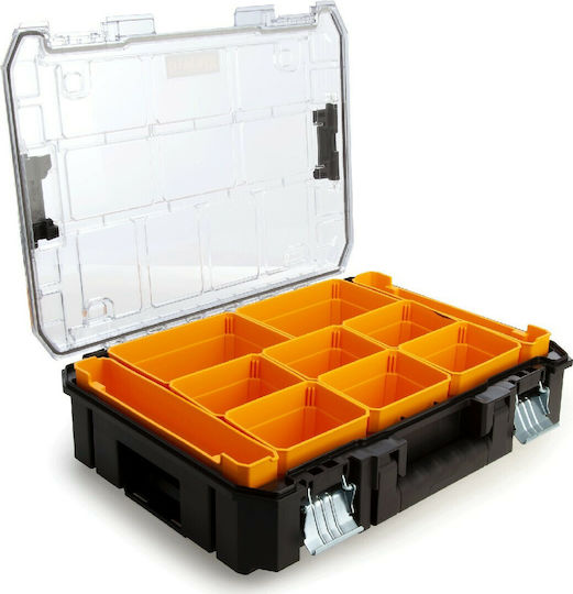DEWALT Tstak Tool Compartment Organiser 10 Slot with Removable Box Yellow 44x33.7x11.95cm